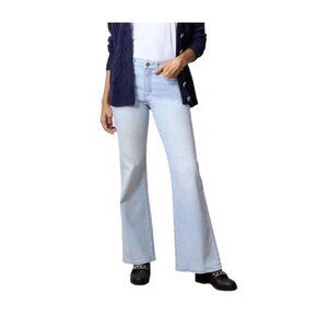 LC Lauren Conrad Womens High Rise Wide Leg Flared Light Wash Jeans Sz 18 New
